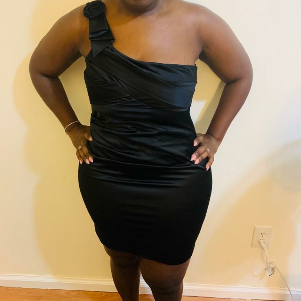 As U Wish One Strapped Black Dress